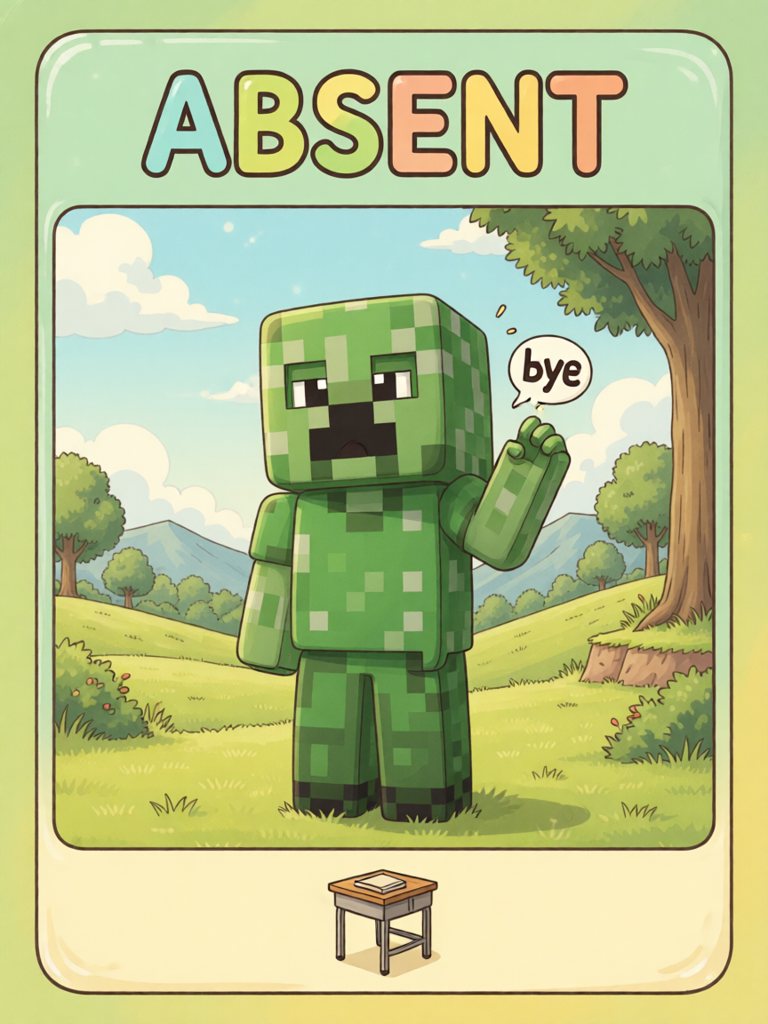 absent 单词图