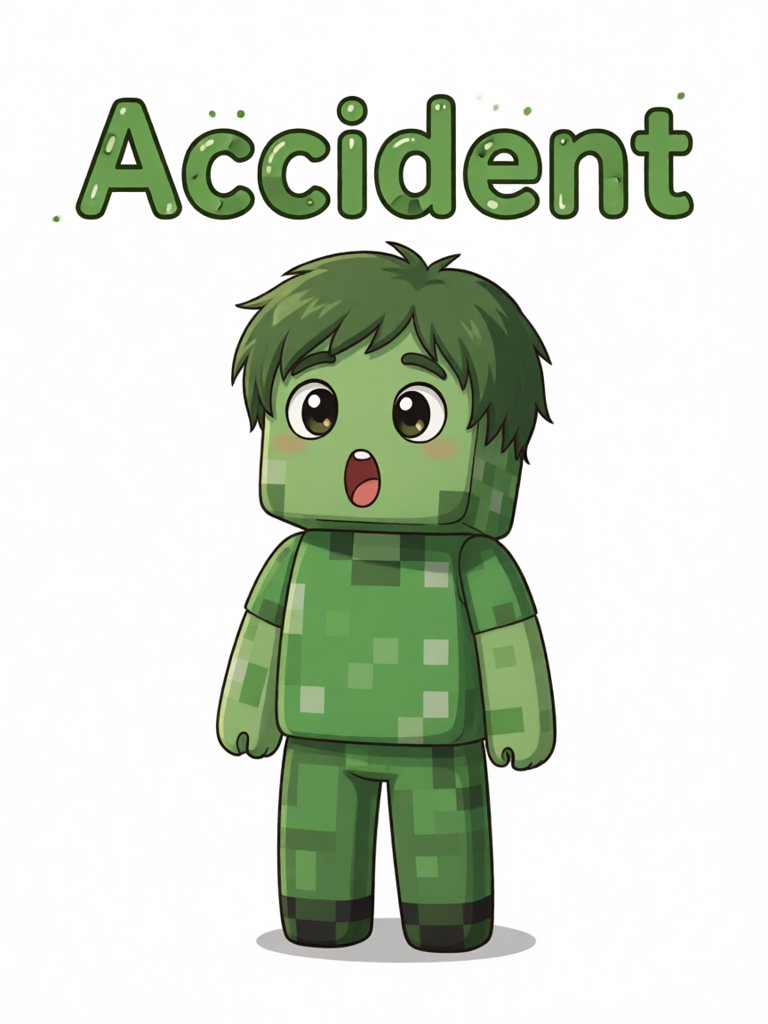 accident 单词卡插画