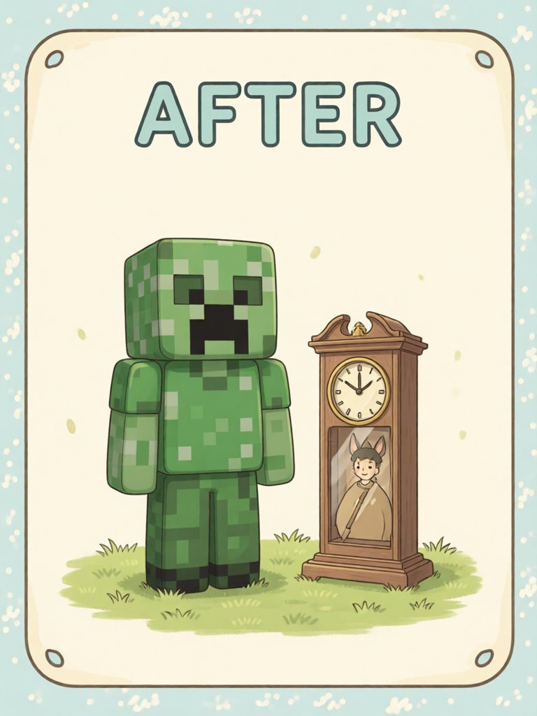 after 单词卡插画