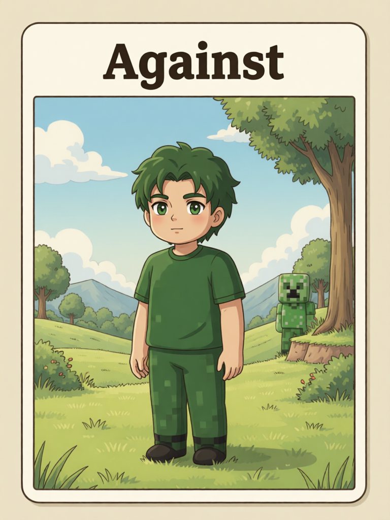 against 单词卡插画