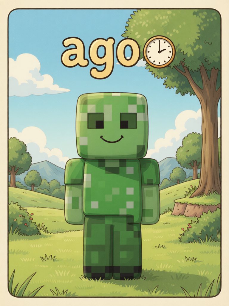 ago 单词卡插画
