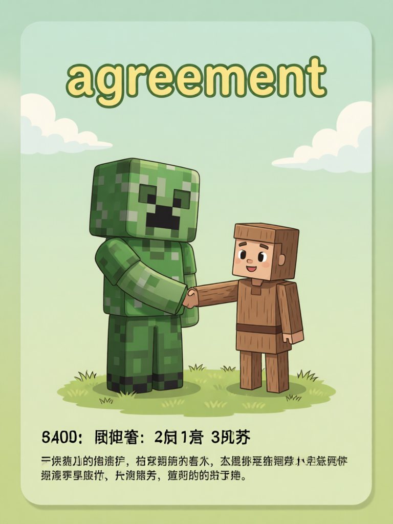 agreement 单词卡插画