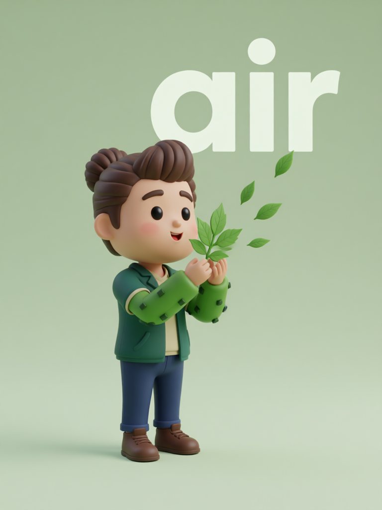 air 单词卡插画