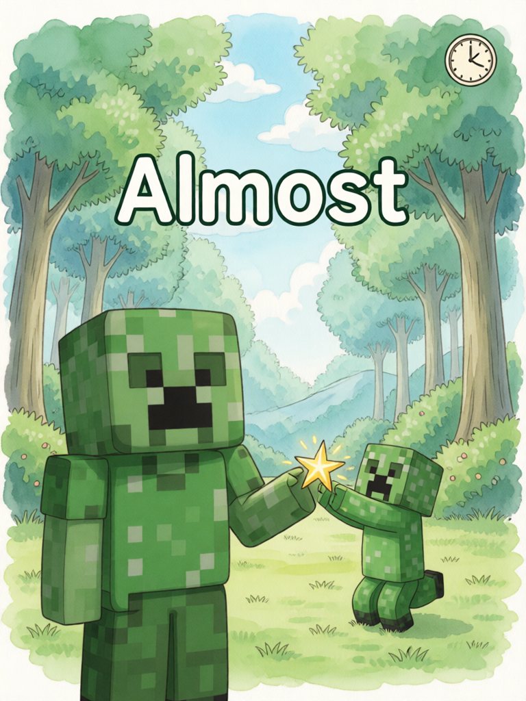 almost 单词卡插画
