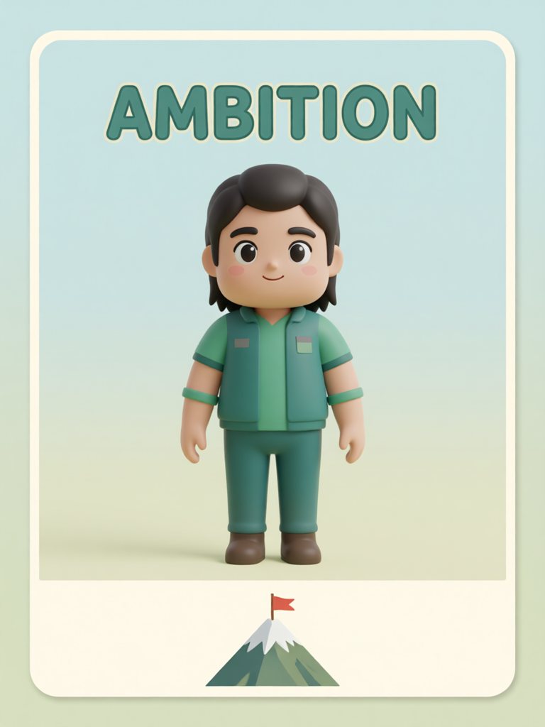 ambition 单词卡插画