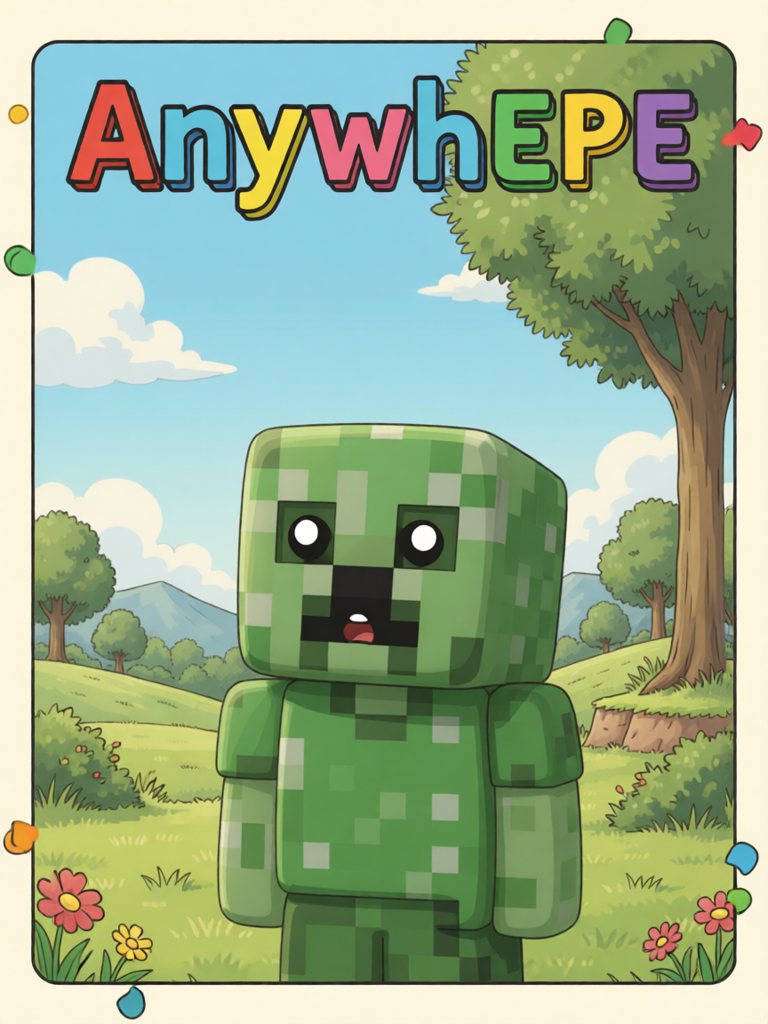 anywhere 单词卡插画