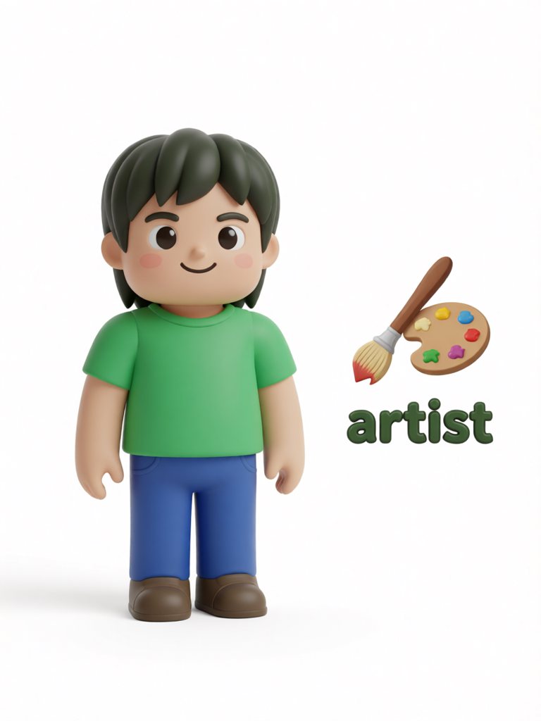 artist 单词卡插画