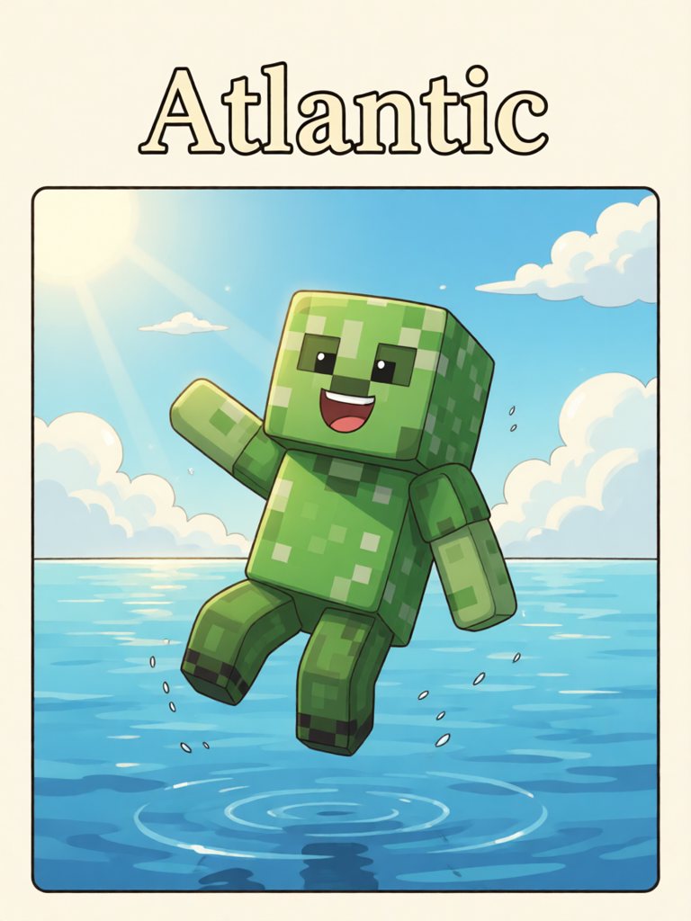 Atlantic 单词卡插画
