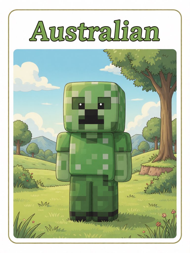 Australian 单词卡插画