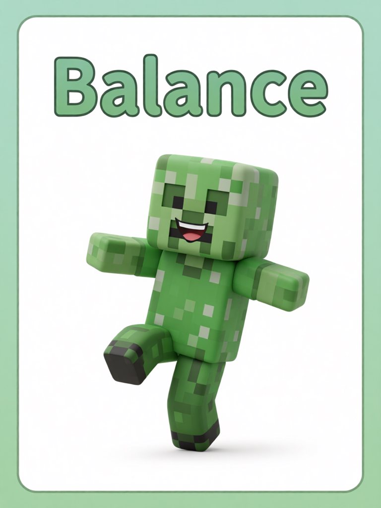 balance 单词卡插画