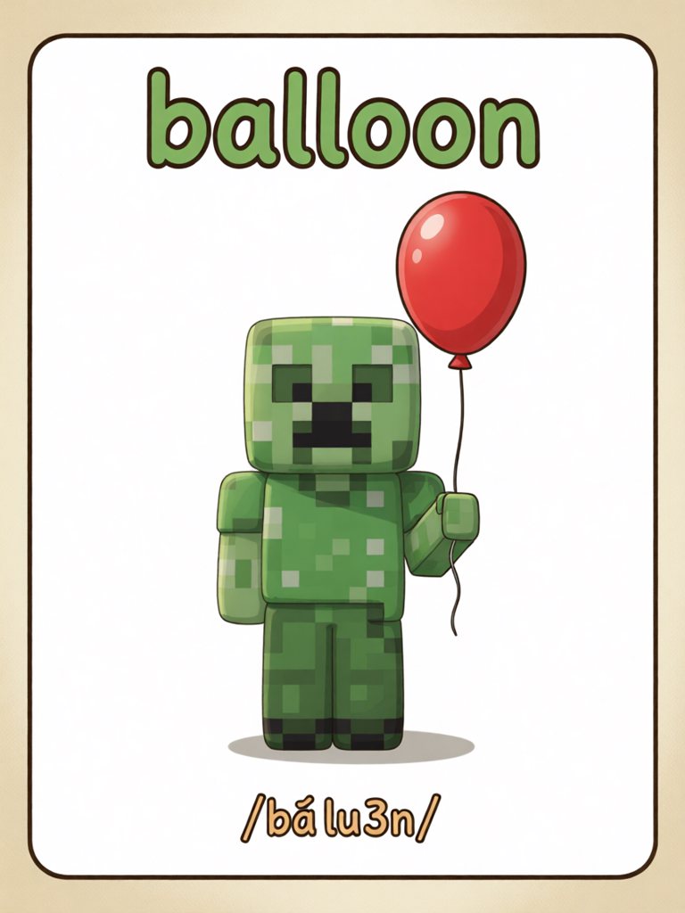 balloon 单词卡插画