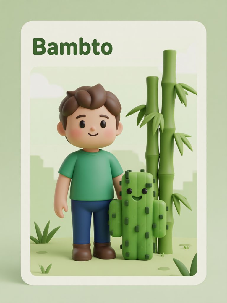 bamboo 单词卡插画