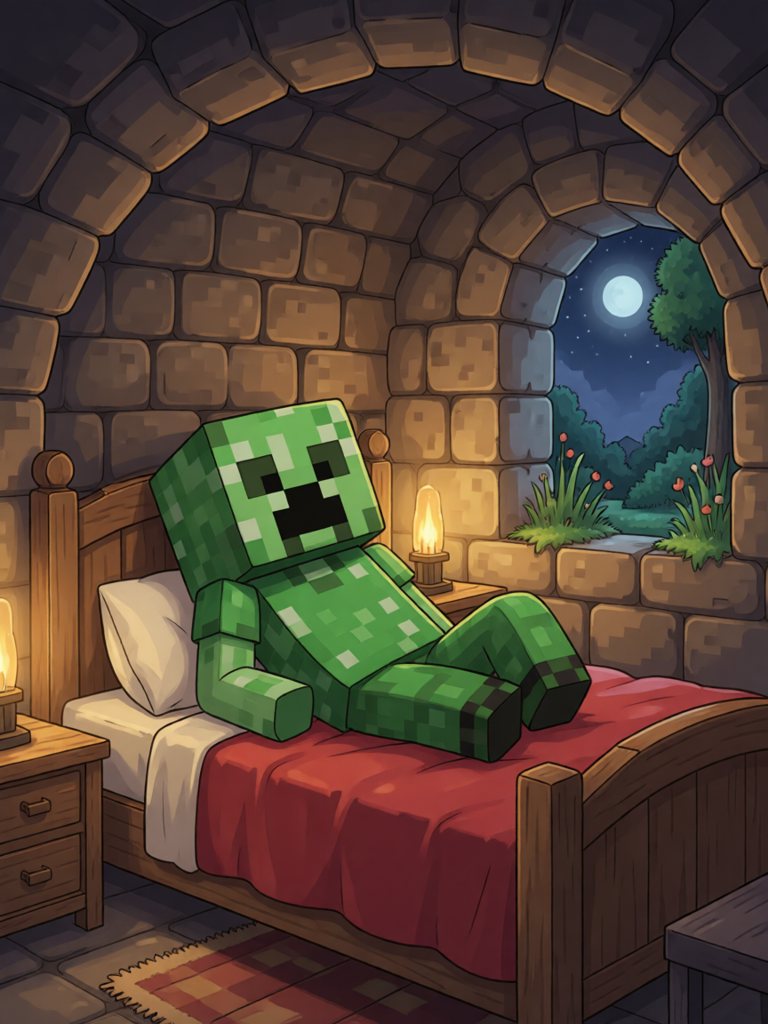 bed 情景插画
