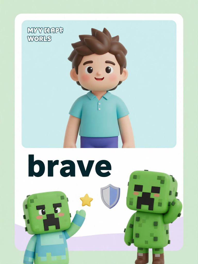 brave 单词卡插画