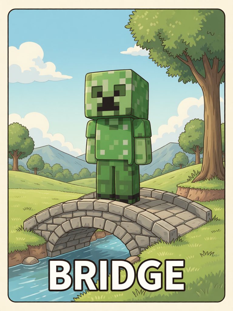 bridge 单词卡插画