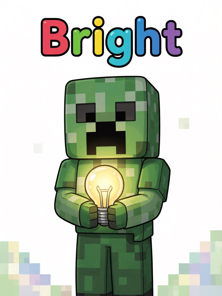 bright 单词卡插画