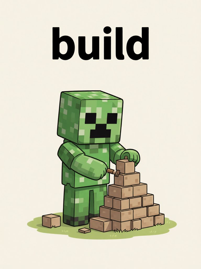 build 单词卡插画