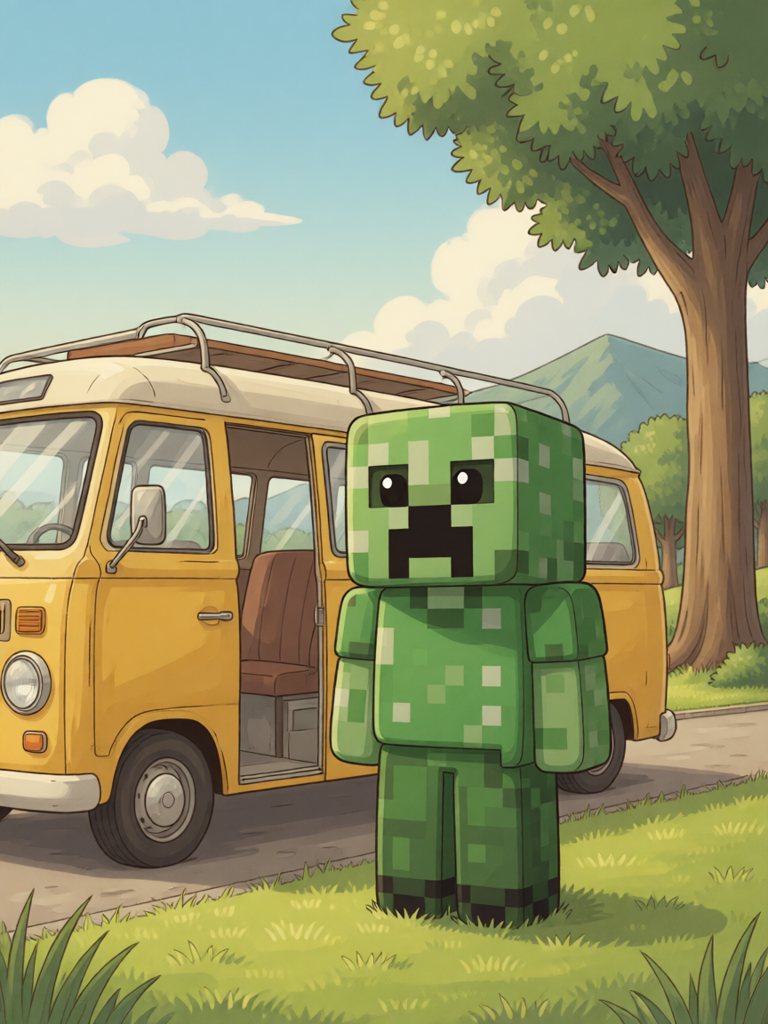 bus 情景插画