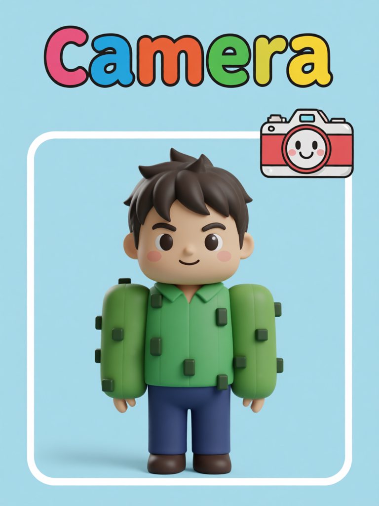 camera 单词卡插画