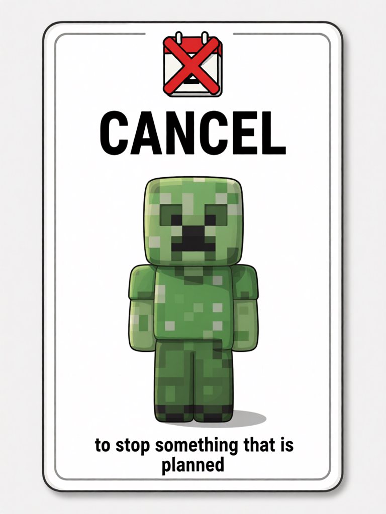 cancel 单词卡插画