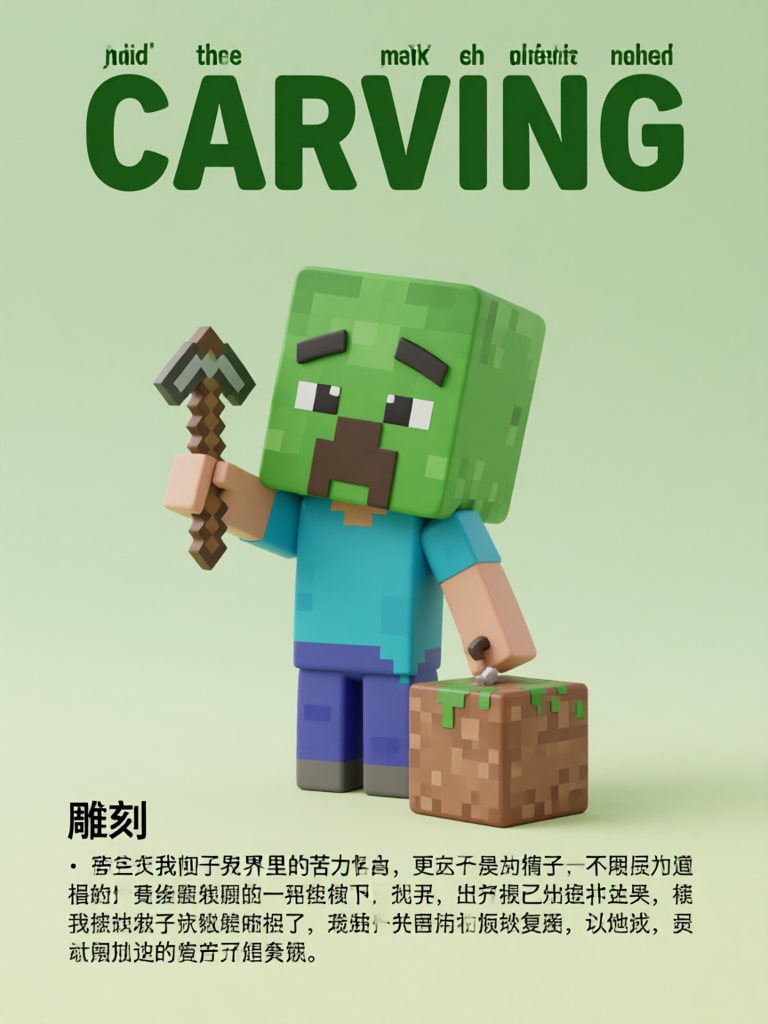carving 单词卡插画