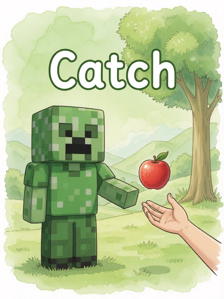 catch 单词卡插画