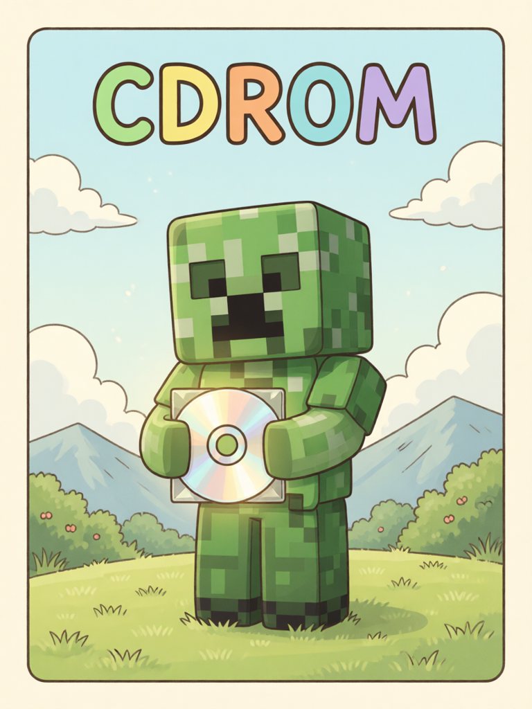 CD-ROM 单词卡插画