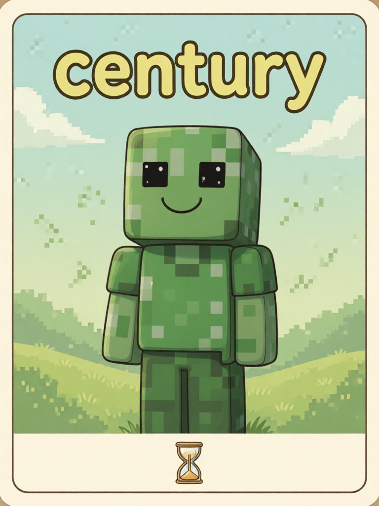 century 单词卡插画