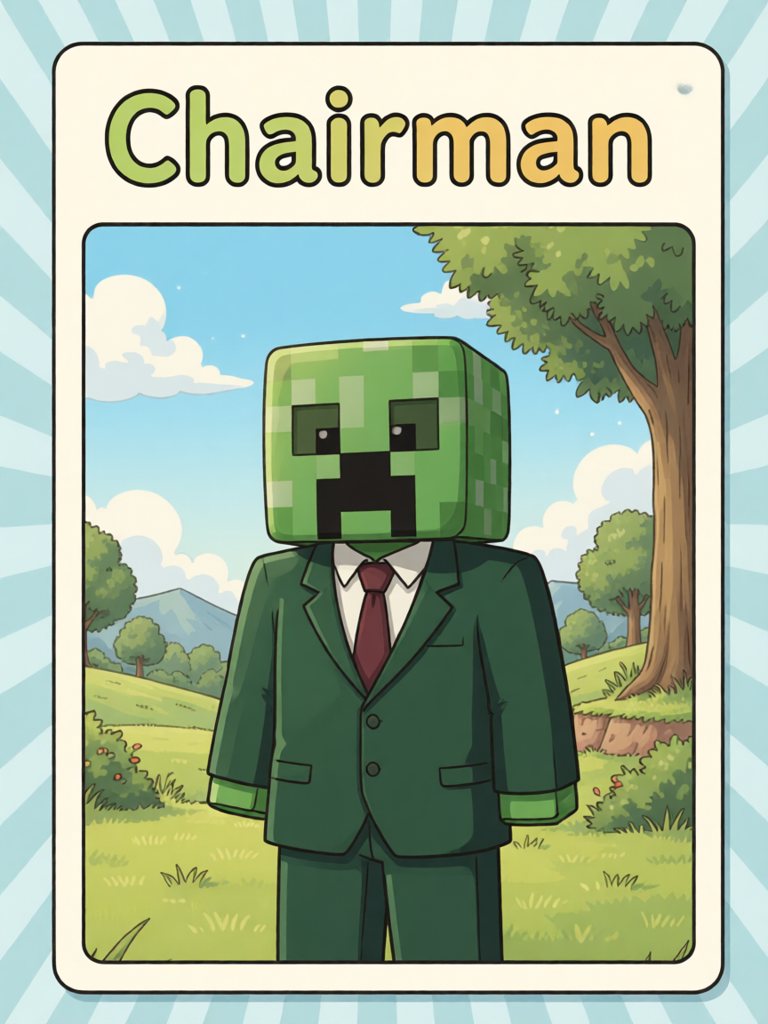 chairman/chairwoman 单词卡插画