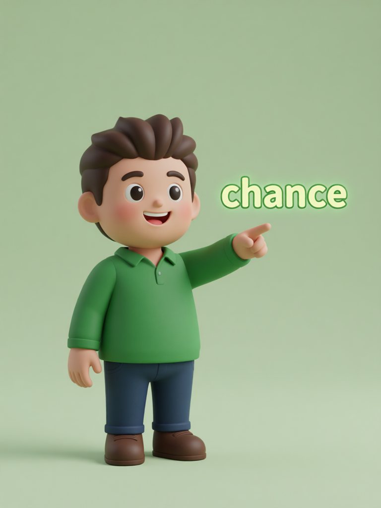 chance 单词卡插画