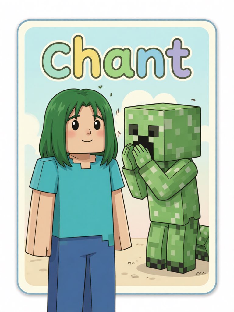 chant 单词卡插画