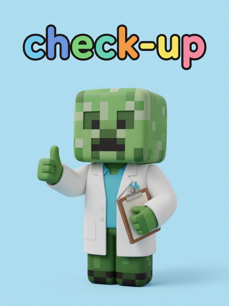 check-up 单词卡插画