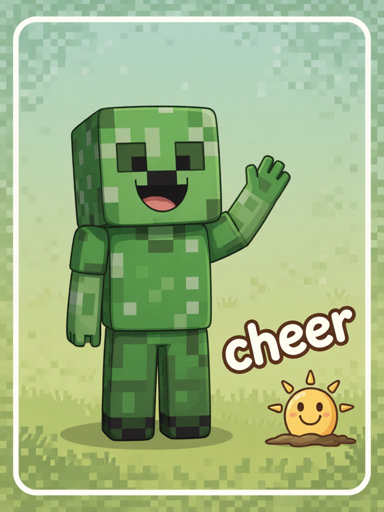 cheer 单词卡插画