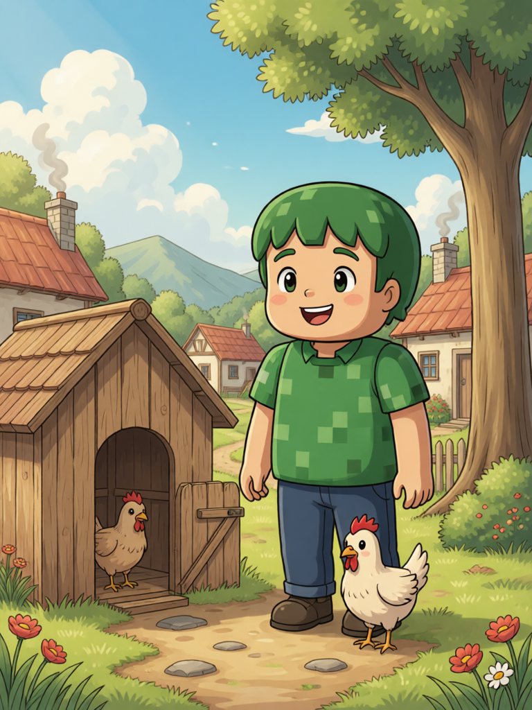 chicken 情景插画