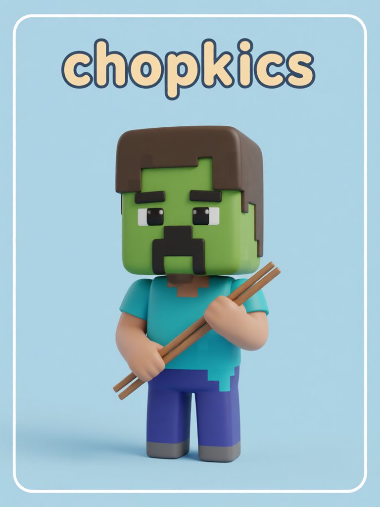 chopsticks 单词卡插画