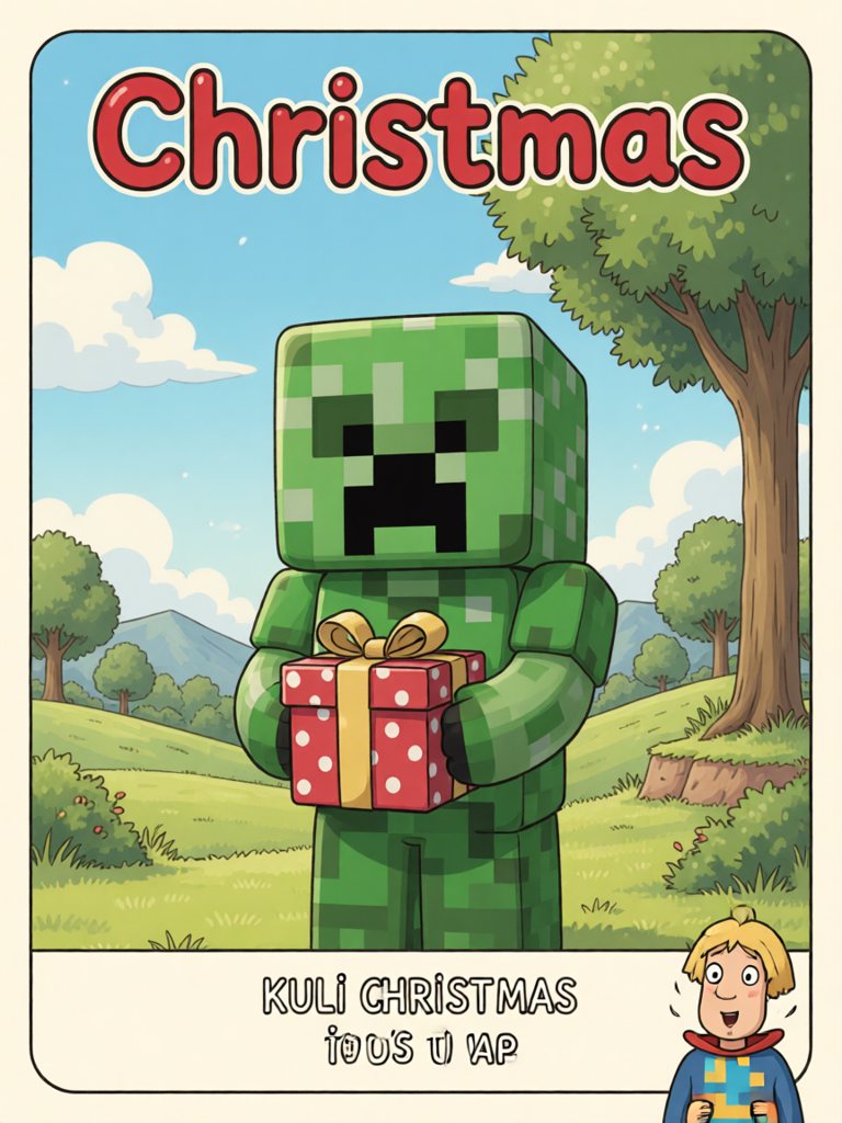 Christmas 单词卡插画