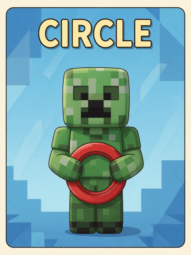 circle 单词卡插画