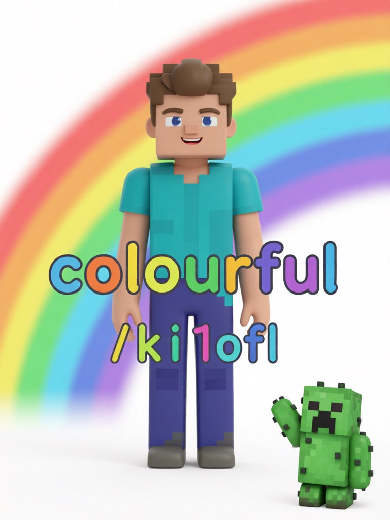 colourful 单词卡插画