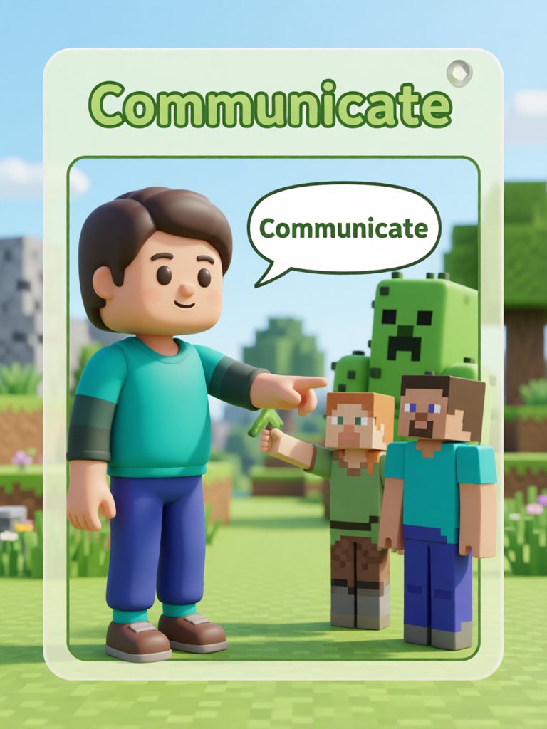 communicate 单词卡插画