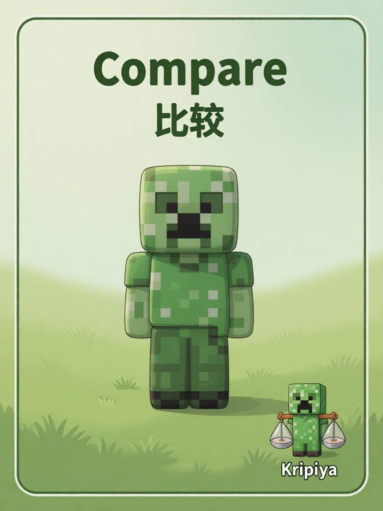compare 单词卡插画