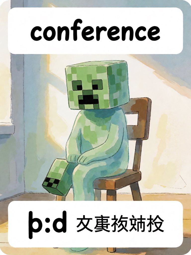 conference 单词卡插画