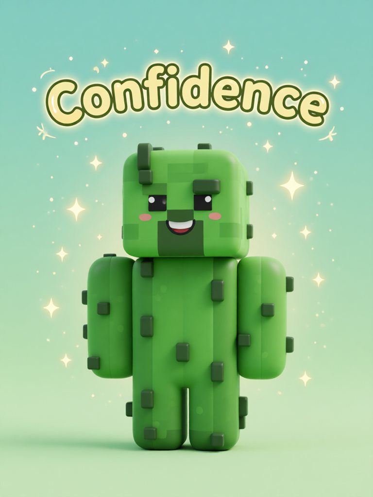 confidence 单词卡插画