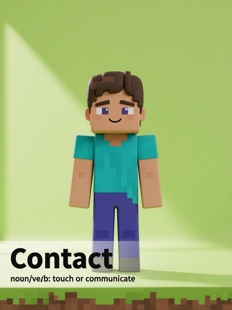 contact 单词卡插画