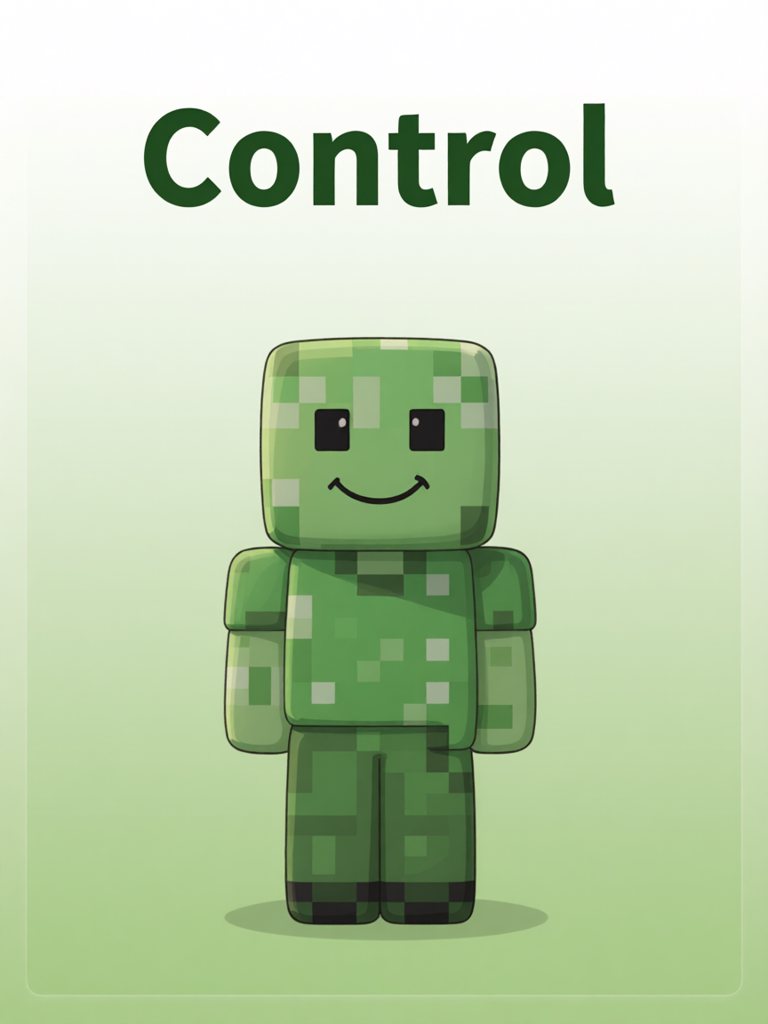 control 单词卡插画