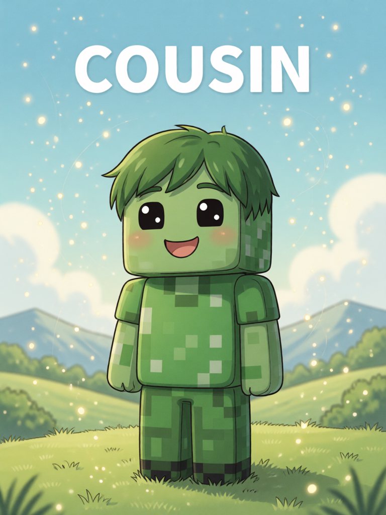 cousin 单词卡插画