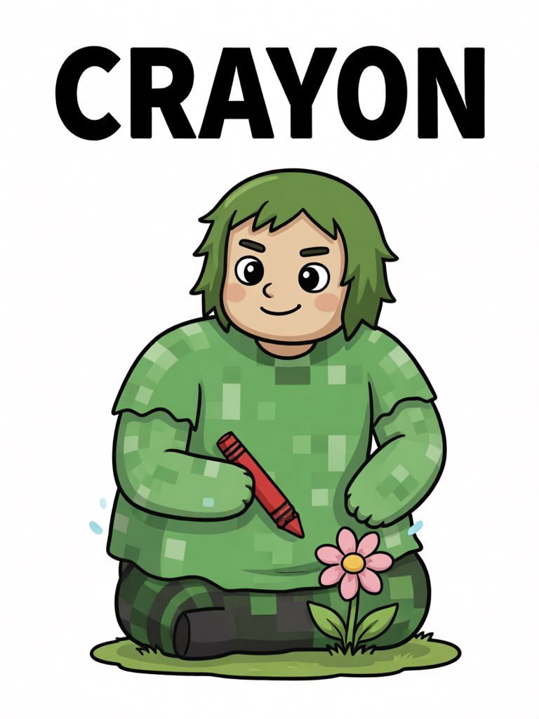 crayon 单词卡插画