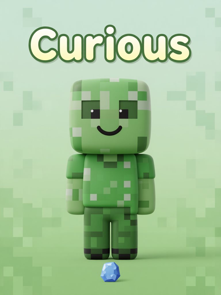 curious 单词卡插画