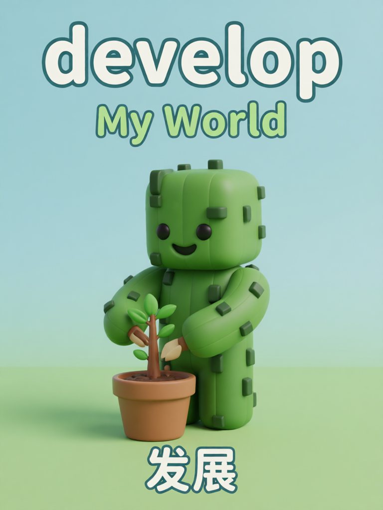 develop 单词卡插画