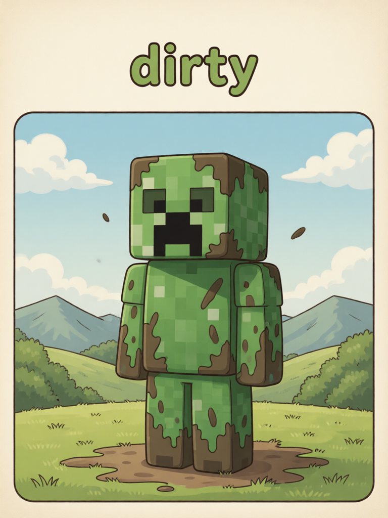 dirty 单词卡插画