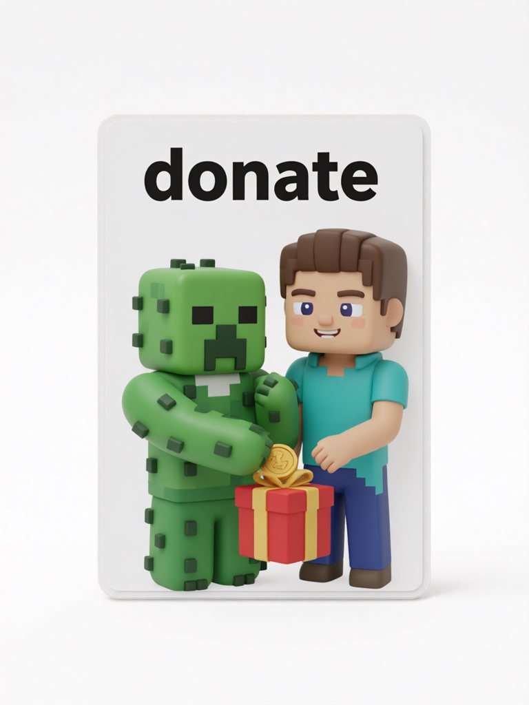 donate 单词卡插画
